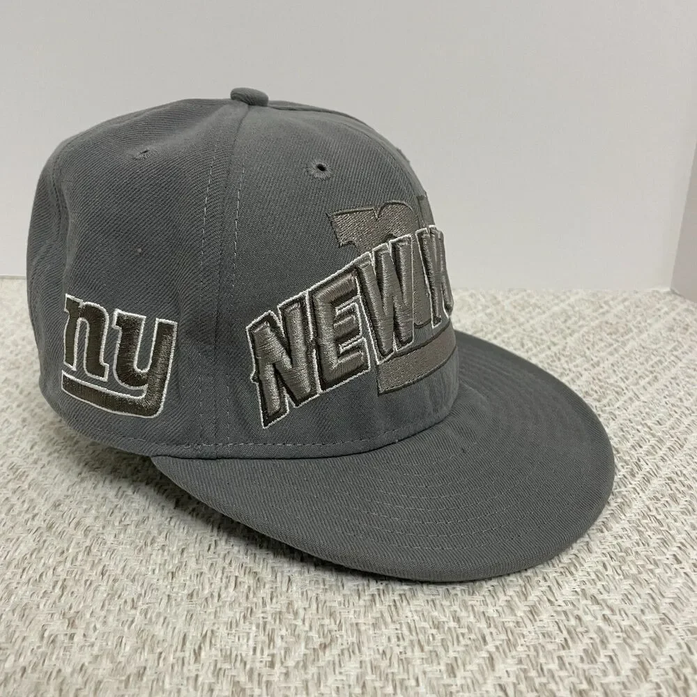 New Era 59 Fifty Mens 7 New York Giants Fitted Hat Cap Gray